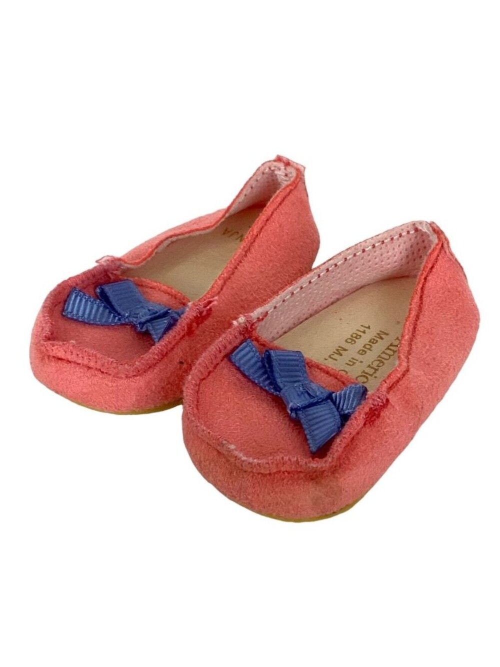 American Girl Smore Fun Orange Doll Slippers With Blue Bow For 18-Inch Dolls